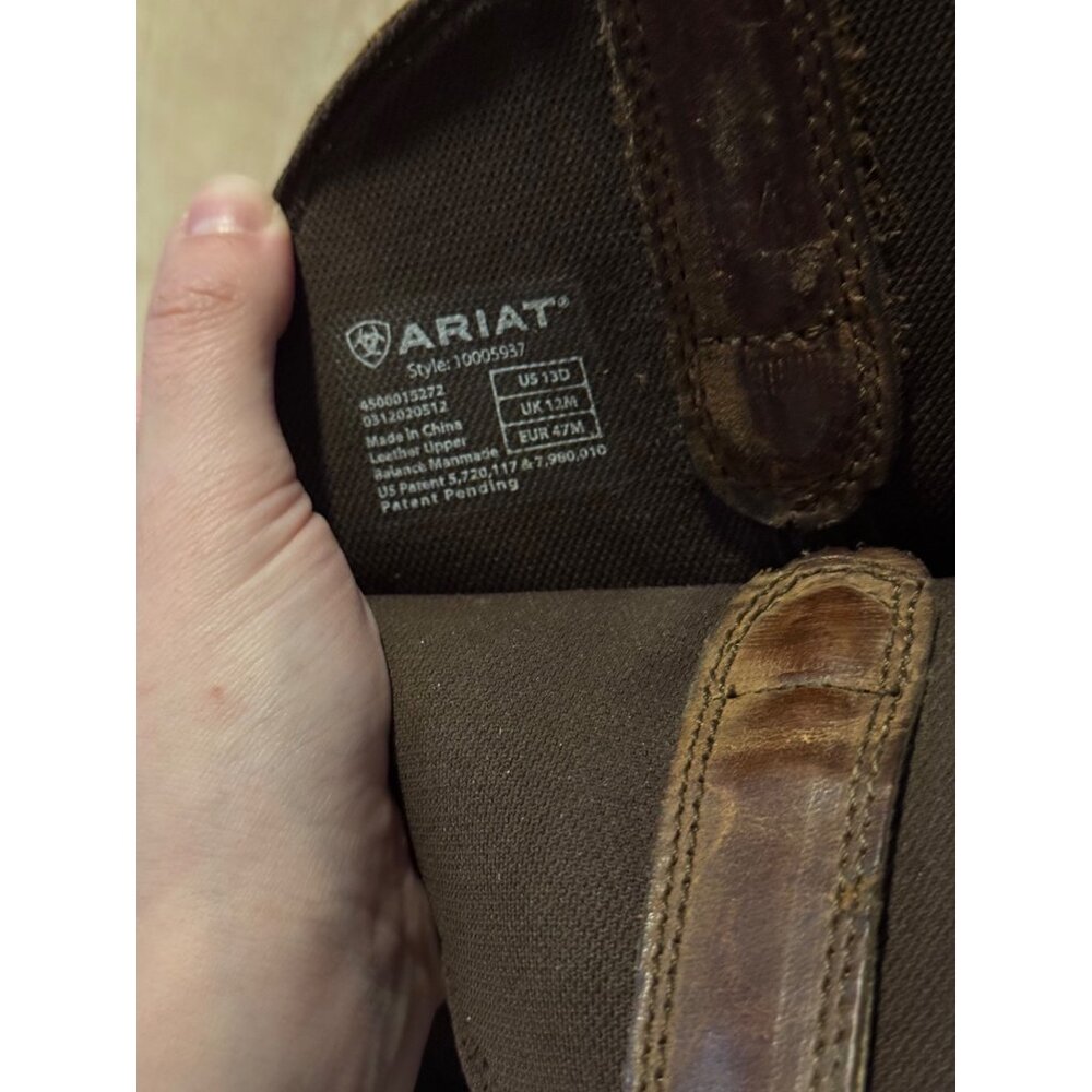 Ariat Heritage Western Cowboy Work Wear Rancher Brown Leather Boots Size 13 - Picture 9 of 9